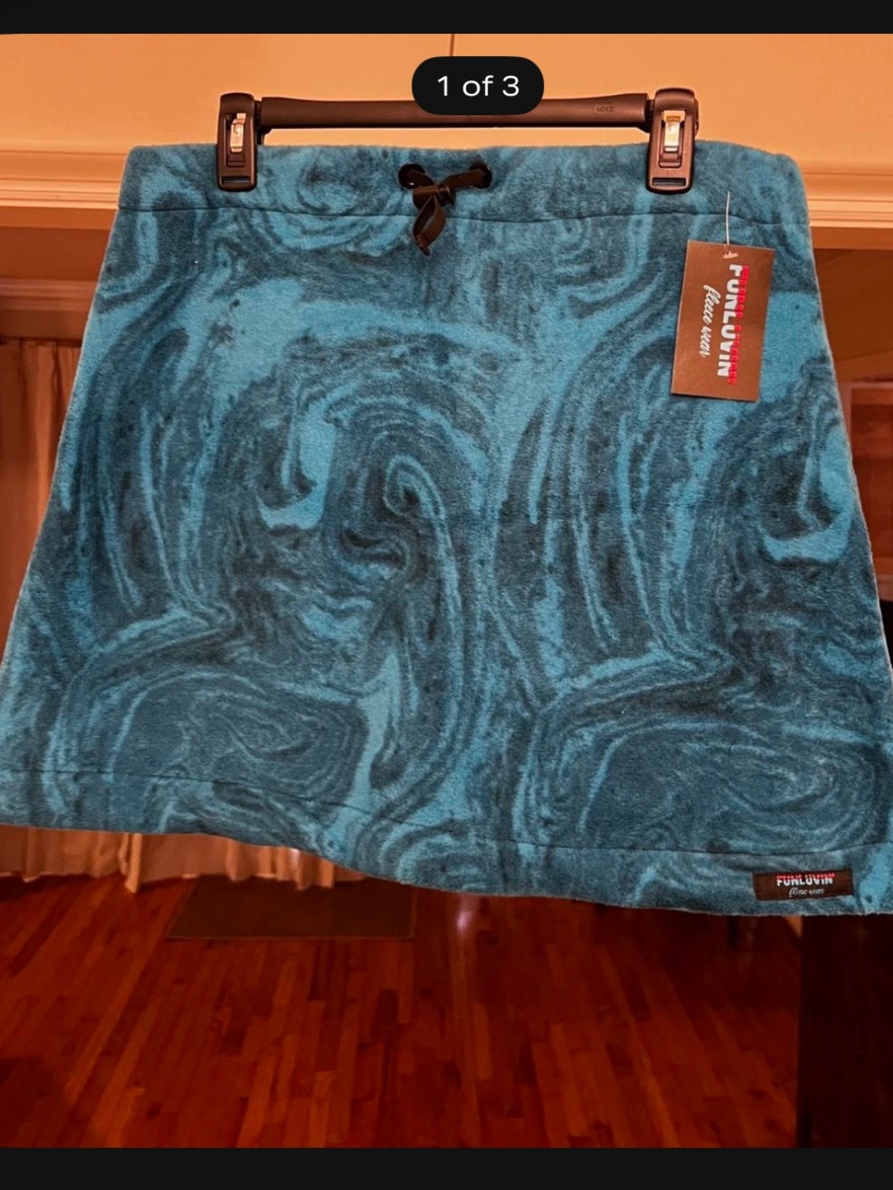Teal Marble fleece skirt